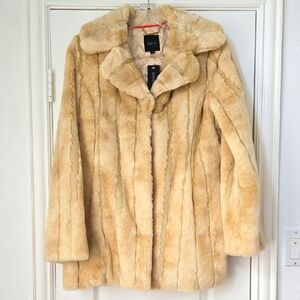 Express Faux Fur Tan Beige Coat - Size M - NWT